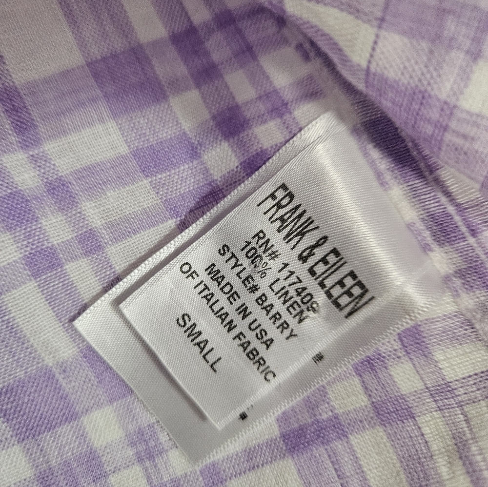 Frank & Eileen Bary Linen Plaid Button Up - Picture 4 of 7